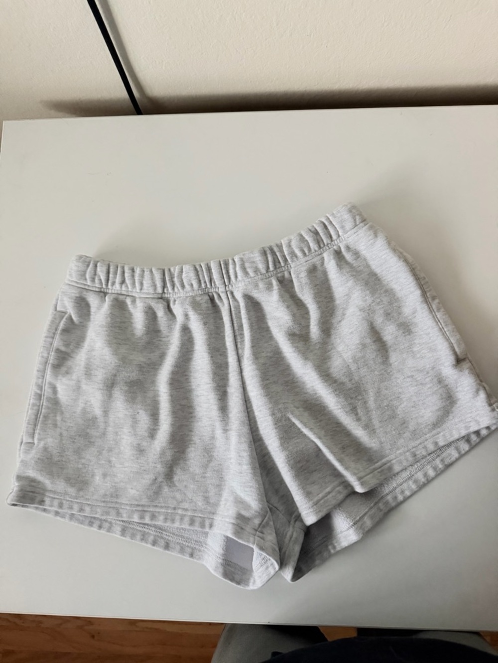 SKIMS Light Heather Gray Athletic Lounge Shorts